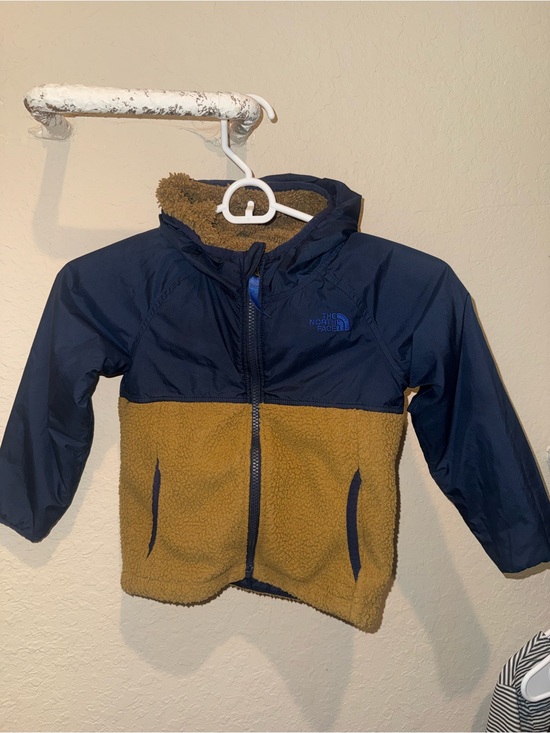The North Face Other - The North Face Toddler Sherpa Fleece Hooded Jacket Blue Tan Full Zip